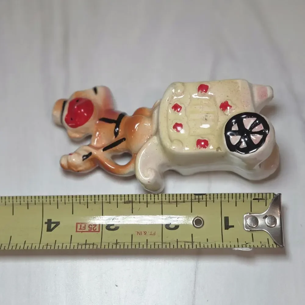 Vintage Japan Organ Grinder Monkey Salt Pepper Shakers 1950s Figural Set